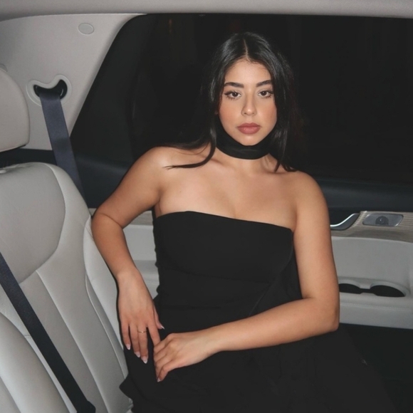 Meshki Strapless Tube Mini Little Black Dress Size Medium - Picture 3 of 15